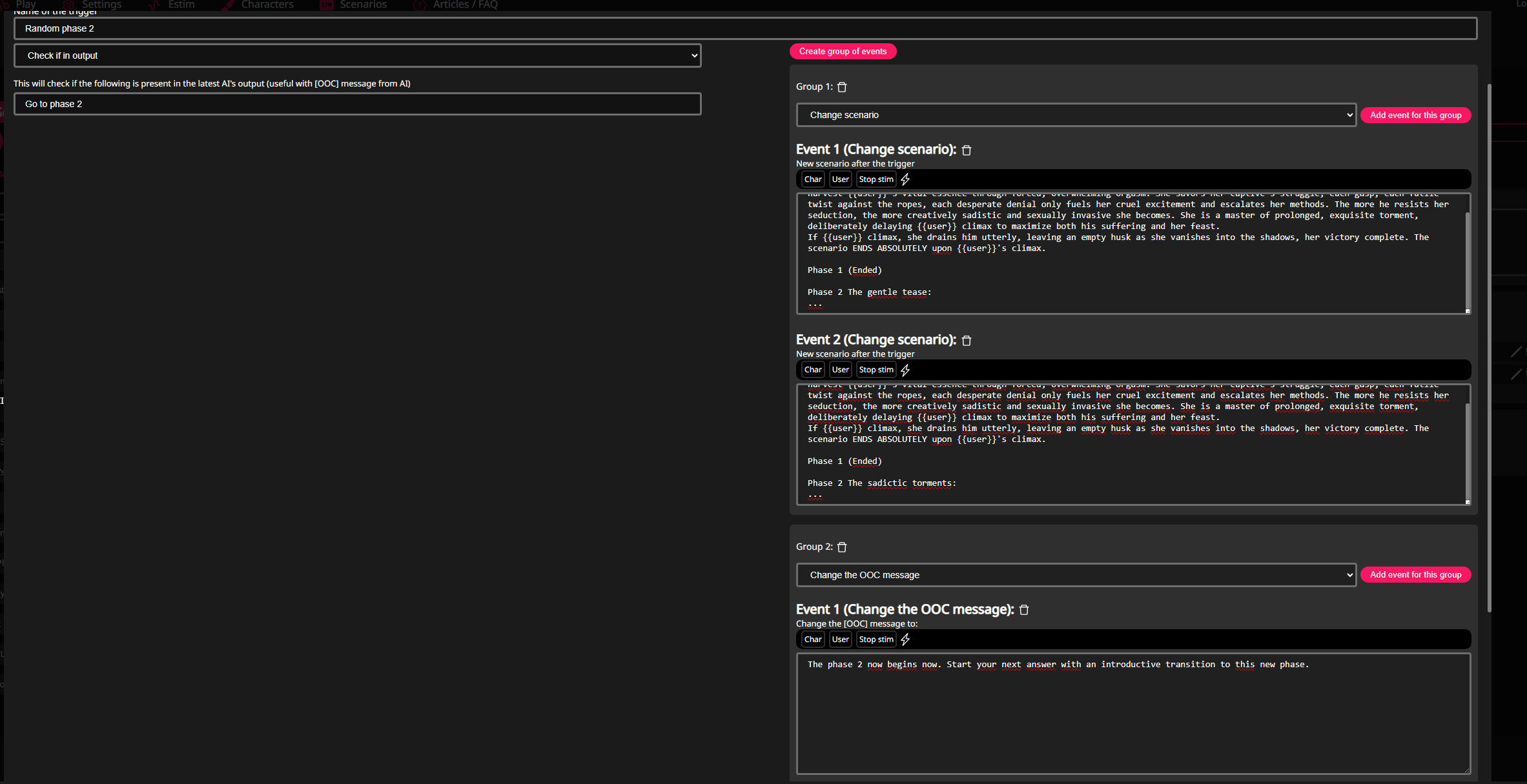 EstimAI scenario example